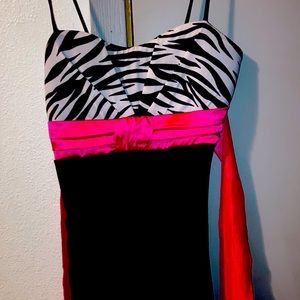 Zebra pink and black dress